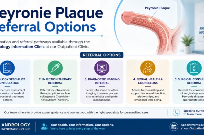 Peyronie Plaque Referral Options in Andrology Information Clinic at an Outpatient Clinic