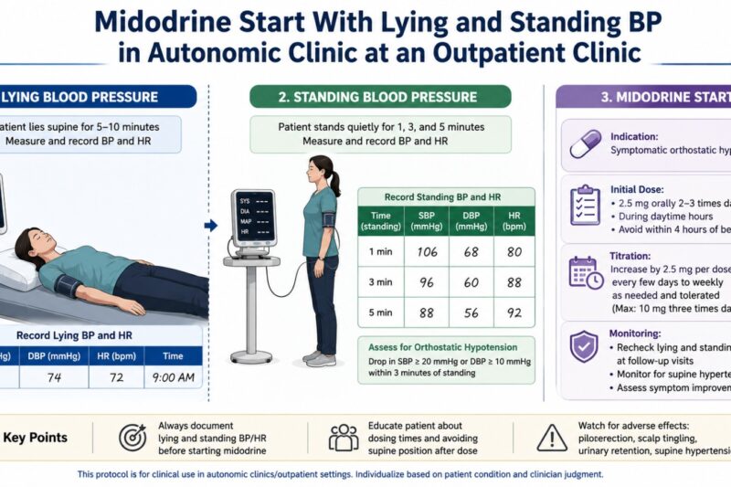 Midodrine Start With Lying and Standing BP in Autonomic Clinic at an Outpatient Clinic